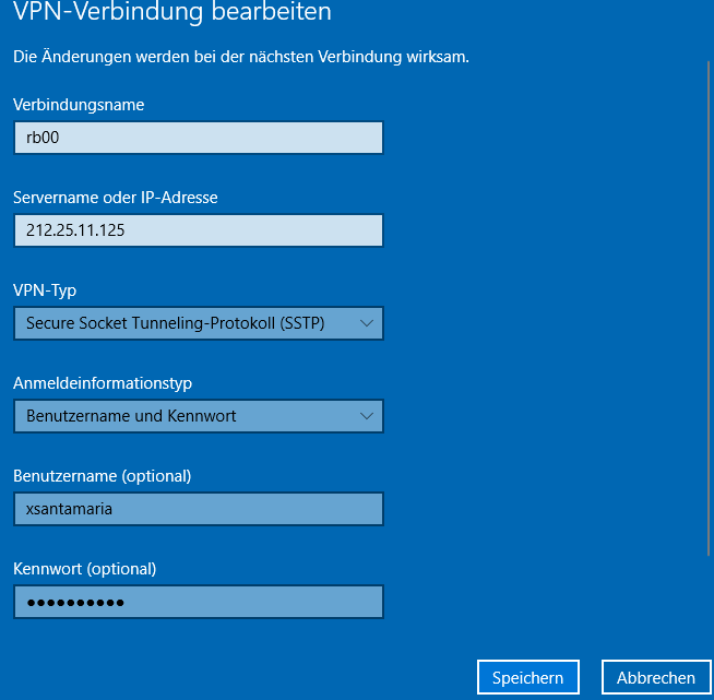 Figura 25. Configuración del ‘VPN’ en Windows 10